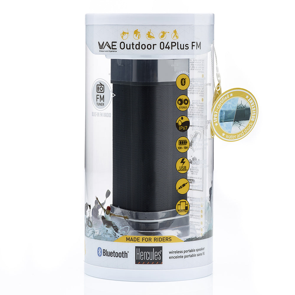 Hercules EnceinteWAE Outdoor 04+ FM Bluetooth 3.0 A2DP autonomie 10h IP67 Resist