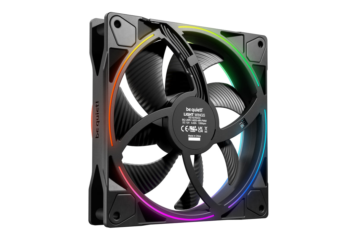 Ventilateur de boitier be quiet! Light Wings Reverse RGB - 14cm (Noir)