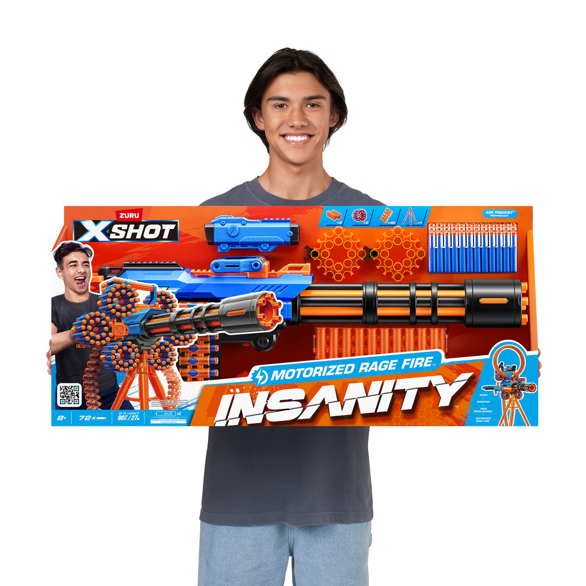 Pistolet sur trépied - ZURU XSHOT - Motorized Rage Fire - 72 fléchettes