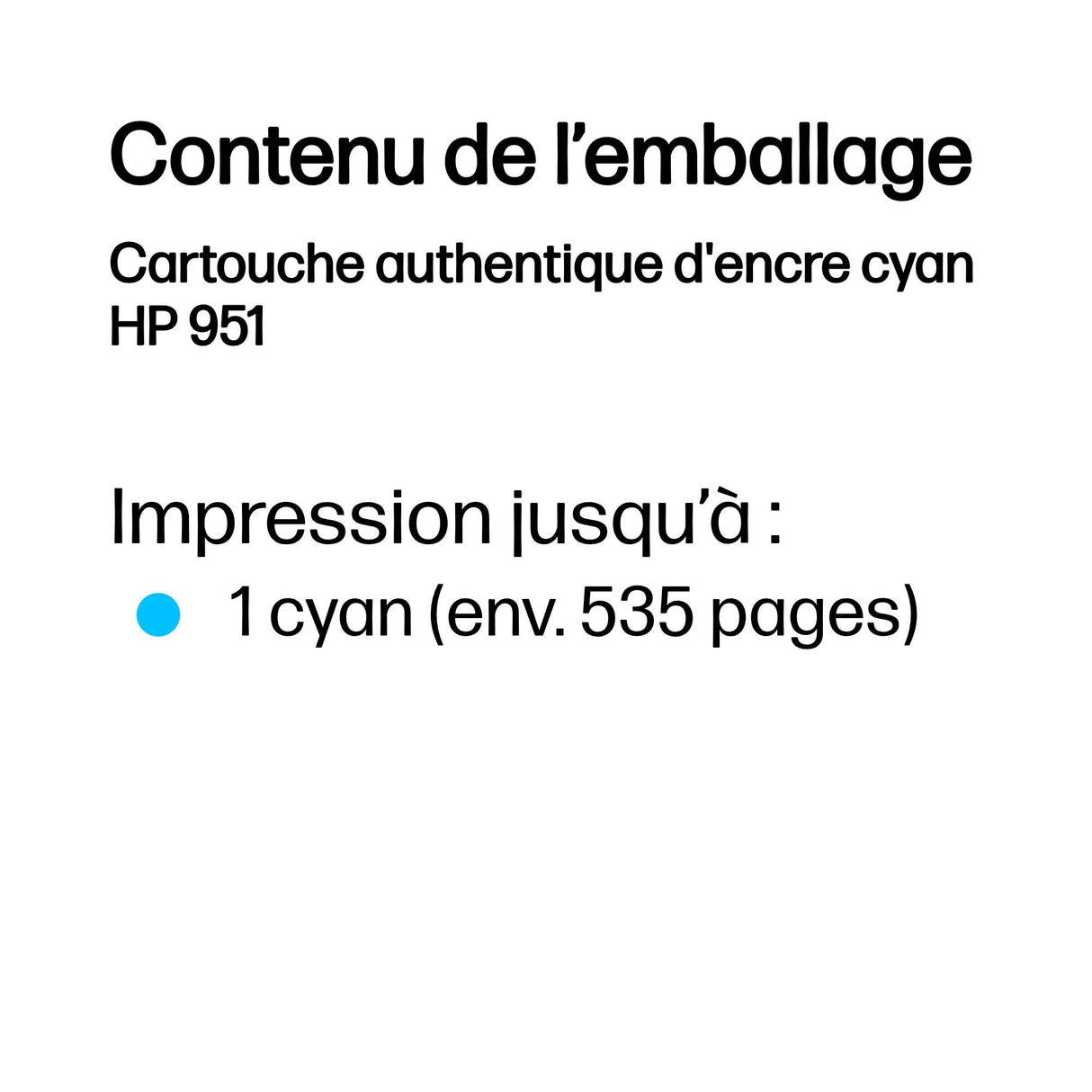 HP 951 Cartouche d'Encre Cyan Authentique (CN050AE)