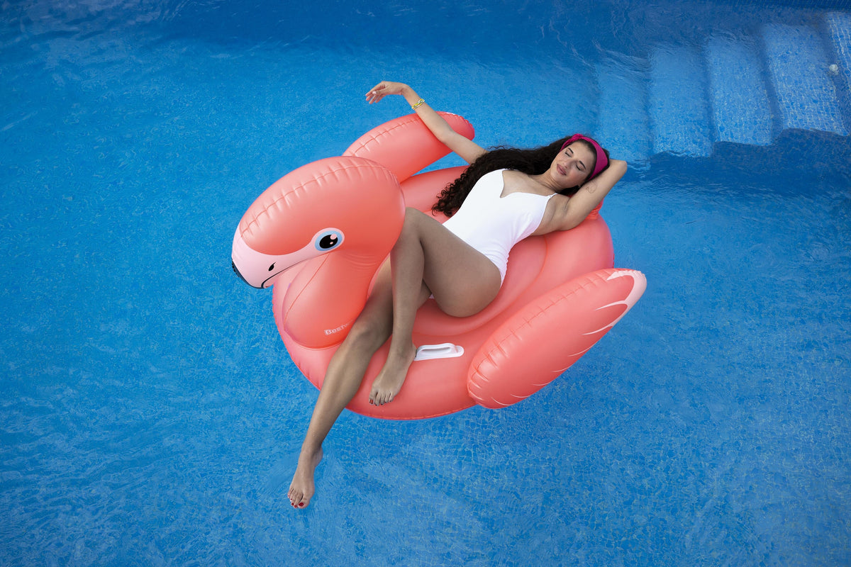 Bouée a chevaucher - Bestway - Flamant rose - 168 x 120 cm