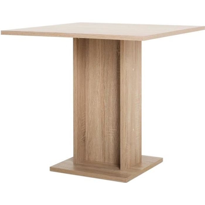 Table a manger de 2 a 4 personnes - CarrÈe - Classique - DÈcor chene - GUSTAVE - L 80 x l 80 cm