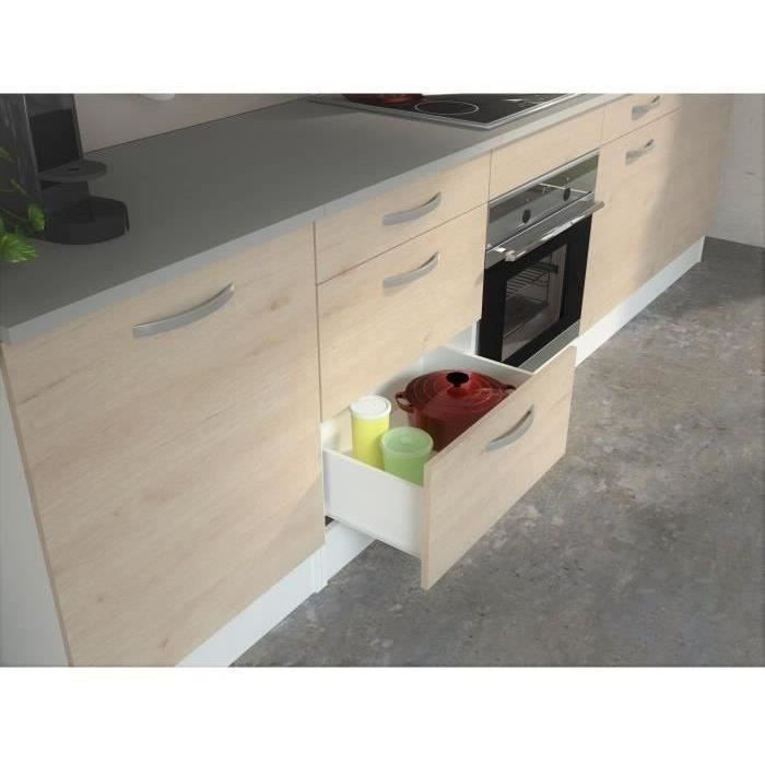 Cuisine complete OSLO - L 300 cm - DÈcor chene - Plan de travail inclus