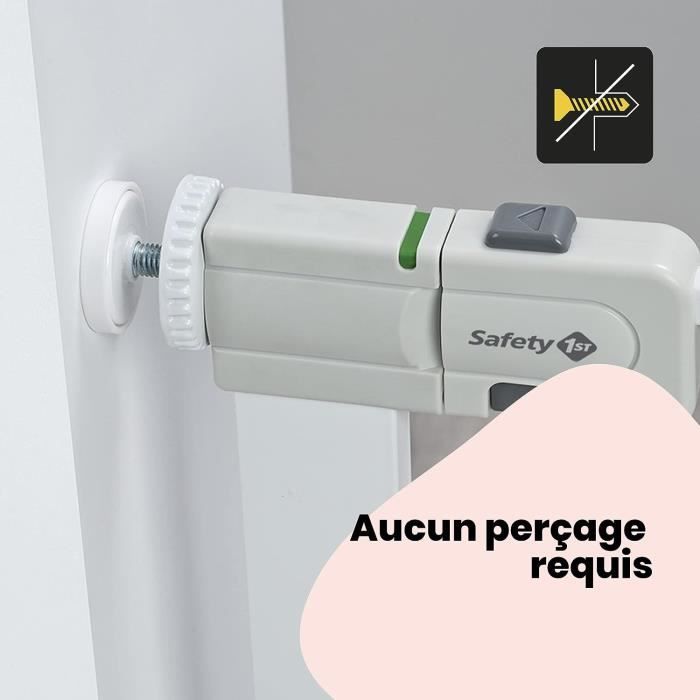 SAFETY 1ST Barriere de sécurité enfant Easy Close - Métal - 73 a 80 cm - pression, sans vis ni perçage - Blanc