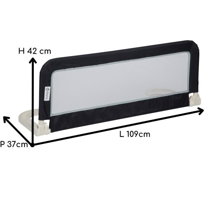 SAFETY 1ST Portable Bed Rail, Barriere de lit enfant pliable, 18 mois-5 ans, Tissu en maille, Facile a installer et transporter, Au