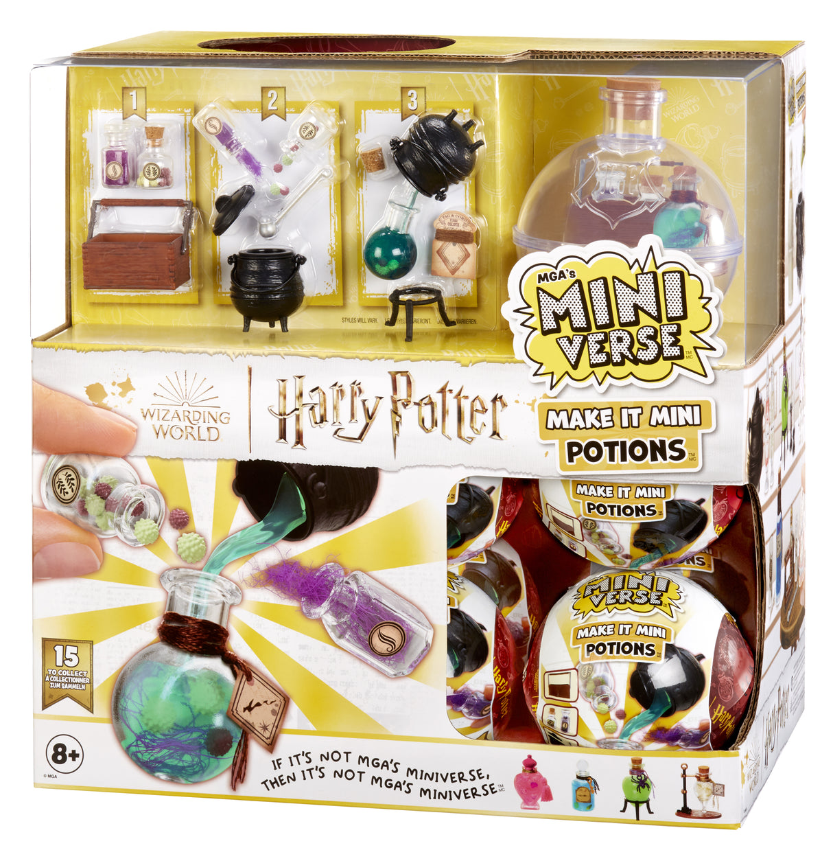 MGA Miniverse - Harry Potter - Jeu Créatif - Potions emblématiques - Loisirs créatif et décoratif en résine - Non Comestible - 8 ans