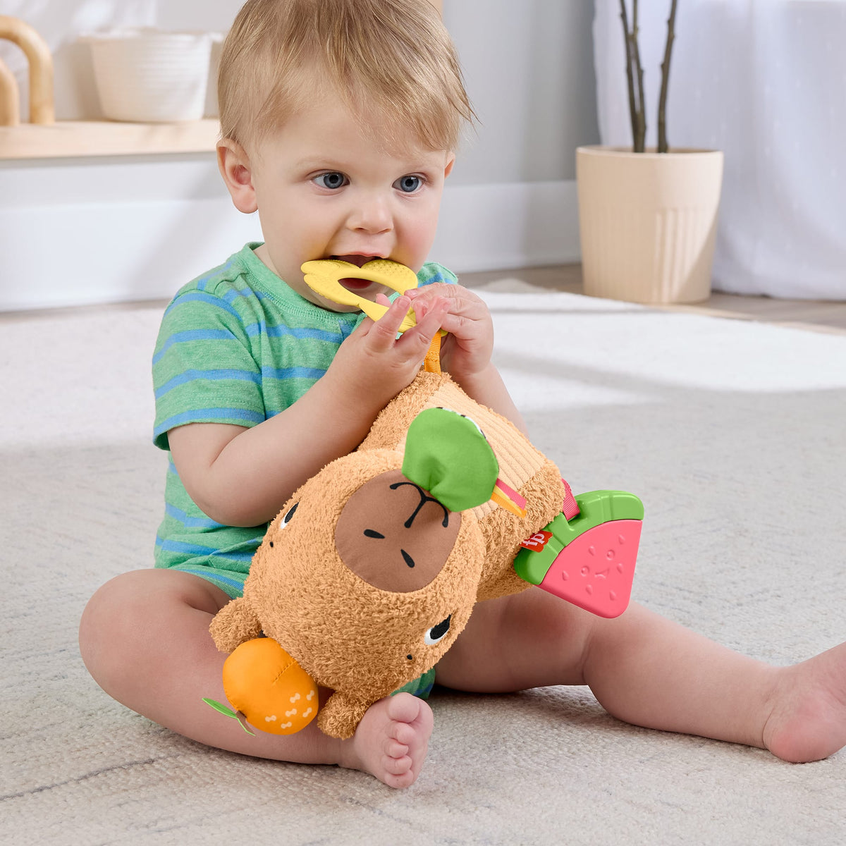 Fisher-Price-Mon Capybara Câlins-Peluche Anneau De Dentition Et Hochet - Des 3 mois- HYR54