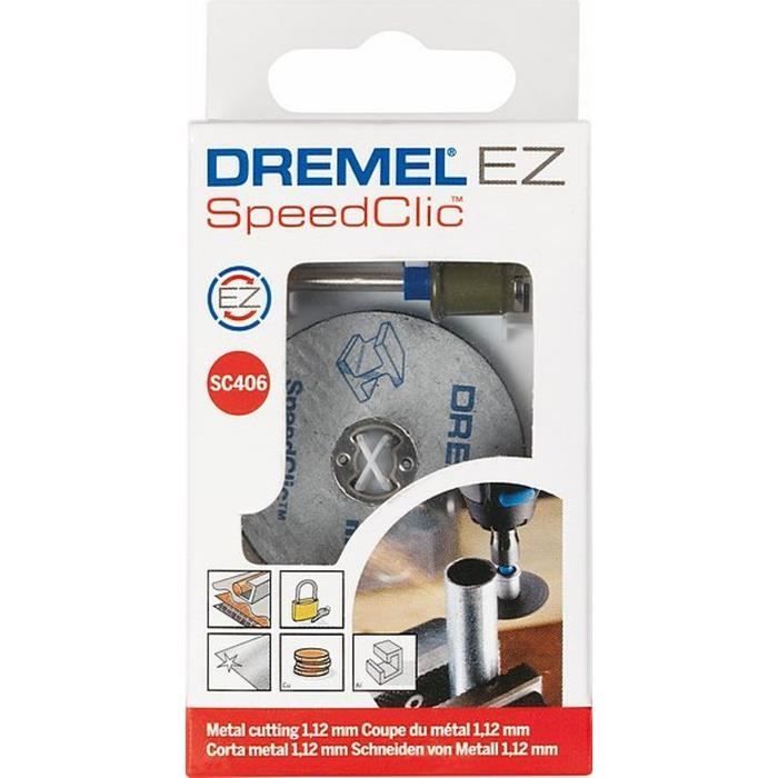 Kit de dÈmarrage DREMEL SC406 - Adaptateur EZ SpeedClic et 2 disques a tronÁonner les mÈtaux ÿ 38mm