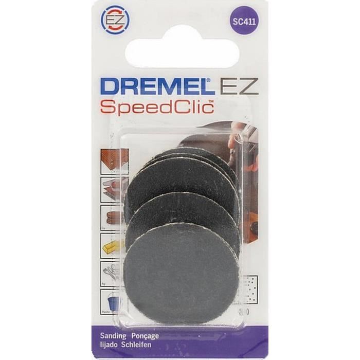 Disques de Ponçage DREMEL S411 EZ SpeedClic - Lot de 6 (Grain 60, Ø 30mm)