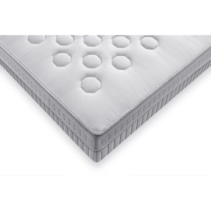 Ensemble matelas sommier 90 x 190 SIMMONS Hauteur 23 cm - Ressorts ensachés Sensoft - Fabriqué en France - SW1