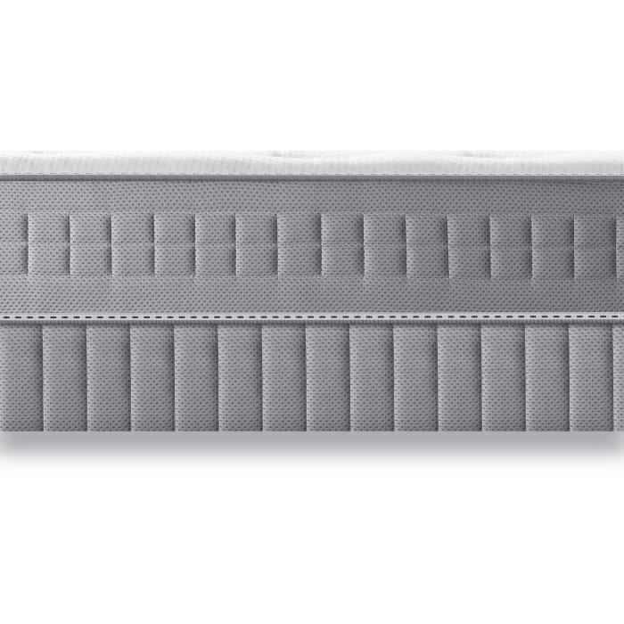 Ensemble matelas sommier 180 x 190 (Sommier 2x90) SIMMONS Hauteur 23 cm - Ressorts ensachés Sensoft - Fabriqué en France - SW1