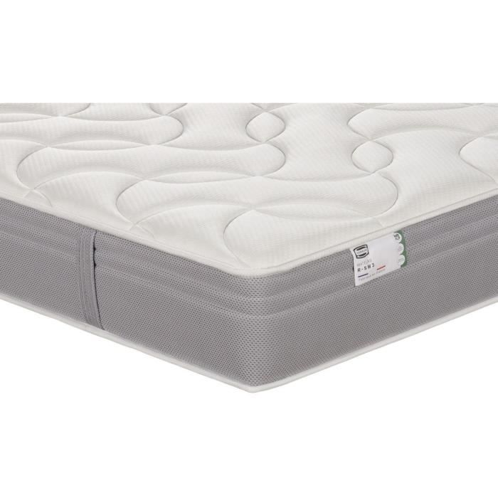 Matelas 140 x 200 SIMMONS - Hauteur 26 cm - Ressorts ensachés - Suspension FullSpring - No Flip - Fabriqué en France - R-SW3