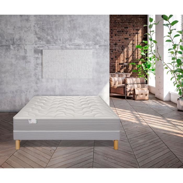 Ensemble matelas sommier 90 x 190 SIMMONS Hauteur 26 cm - Ressorts ensachés Fullspring - Fabriqué en France - R-SW3