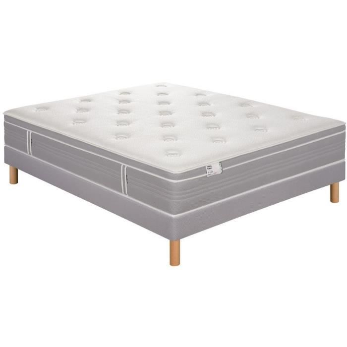 Ensemble matelas sommier 140 x 200 SIMMONS Hauteur 30 cm - Ressorts ensachés Fullspring - Fabriqué en France - R-SW6
