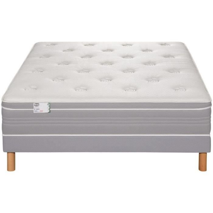Ensemble matelas sommier 140 x 200 SIMMONS Hauteur 30 cm - Ressorts ensachés Fullspring - Fabriqué en France - R-SW6