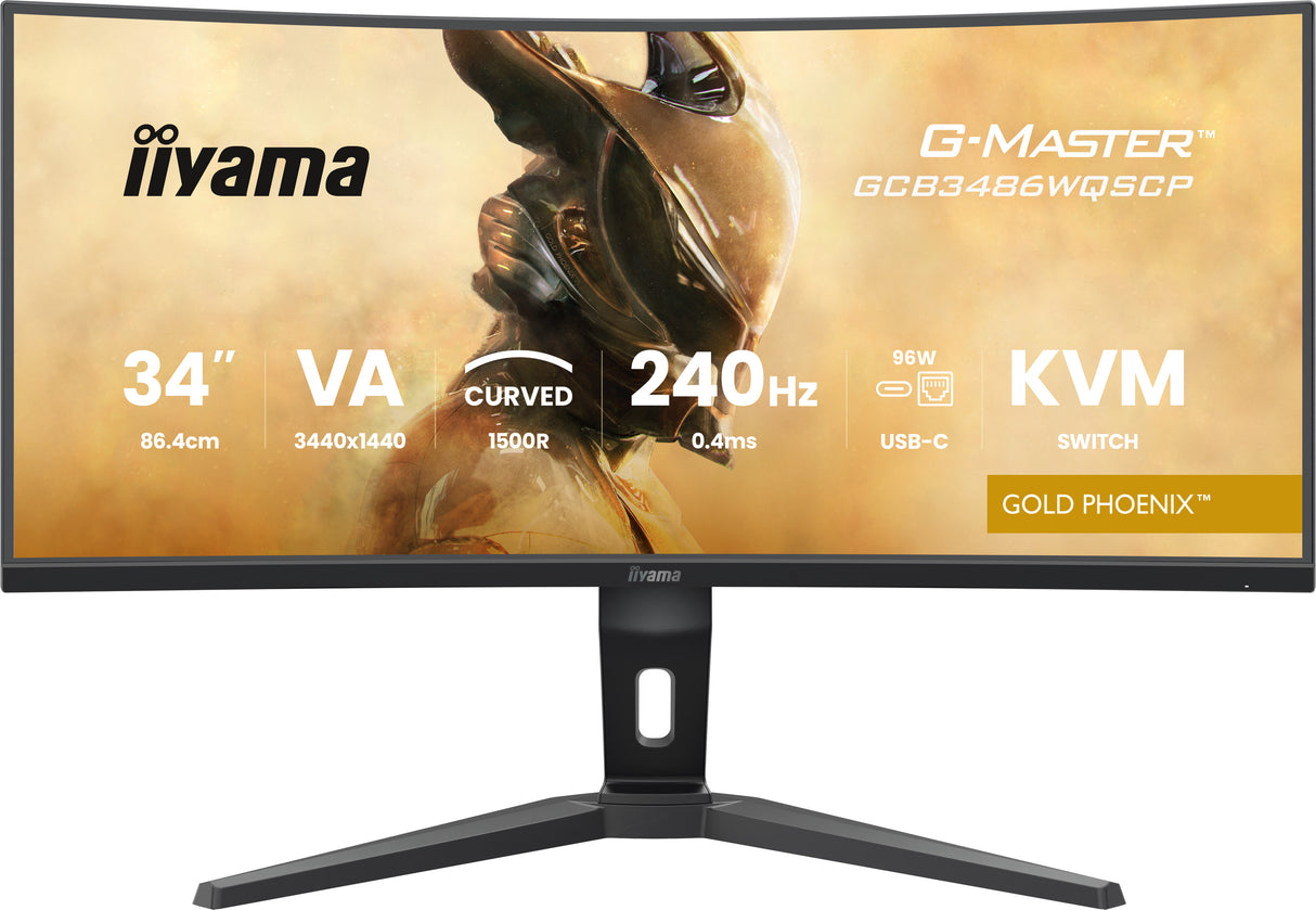 Ecran PC Gamer incurvé - IIYAMA - 34 - WQHD - 240Hz - Dalle VA - 0.4ms - Réglable en hauteur - G-Master GCB3486WQSCP-B1