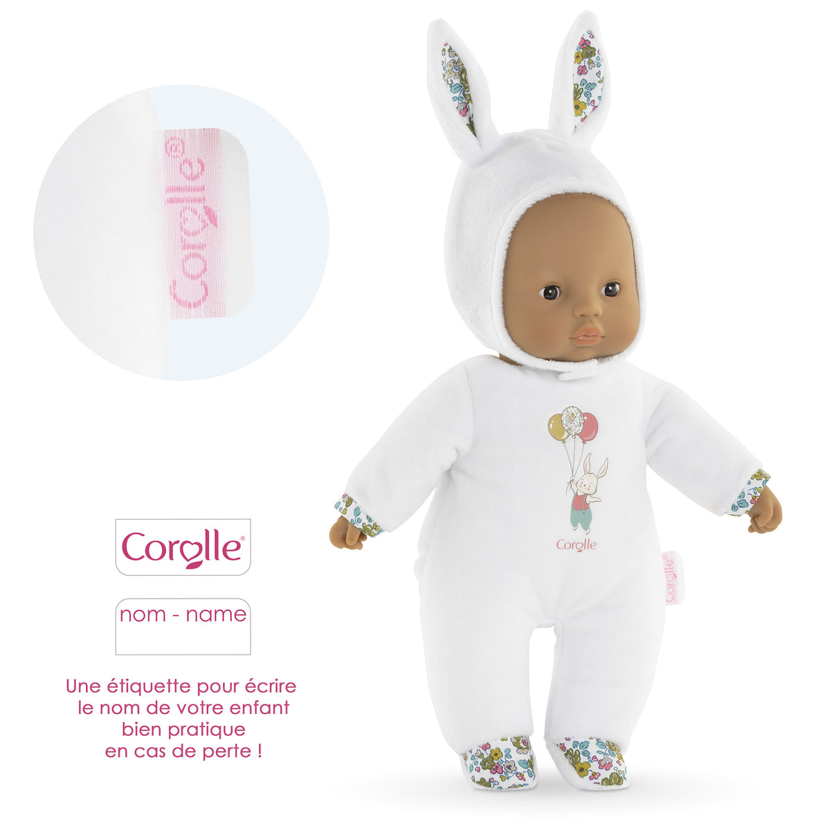 Poupon - COROLLE - Pti'Coeur Lapin Blanc - 30 cm - Des 9 mois