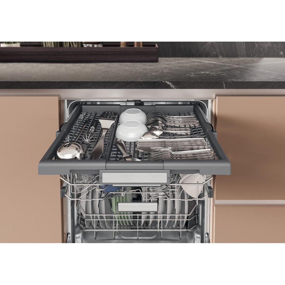 Lave-vaisselle tout encastrable HOTPOINT H7IHP40L - 15 couverts - 40 dB - Classe C - Maxi Space - tiroir a couverts