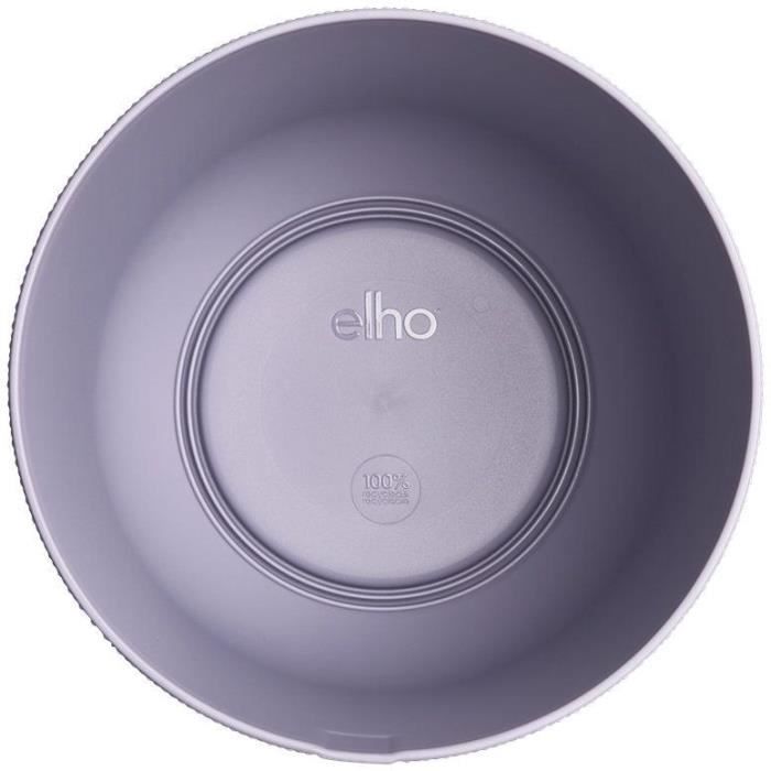 ELHO Lot de 3 pots de fleurs rond Jazz - Ø14xH13,1, Ø16xH15,3, Ø19xH17,6 cm - 7 L - Lila et Blanc