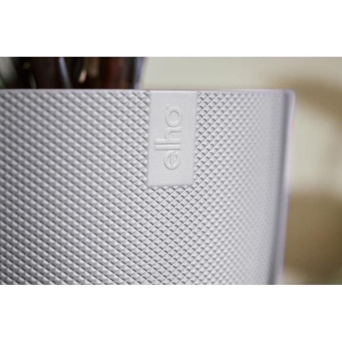 ELHO Lot de 3 pots de fleurs rond Jazz - Ø14xH13,1, Ø16xH15,3, Ø19xH17,6 cm - 7 L - Lila et Blanc