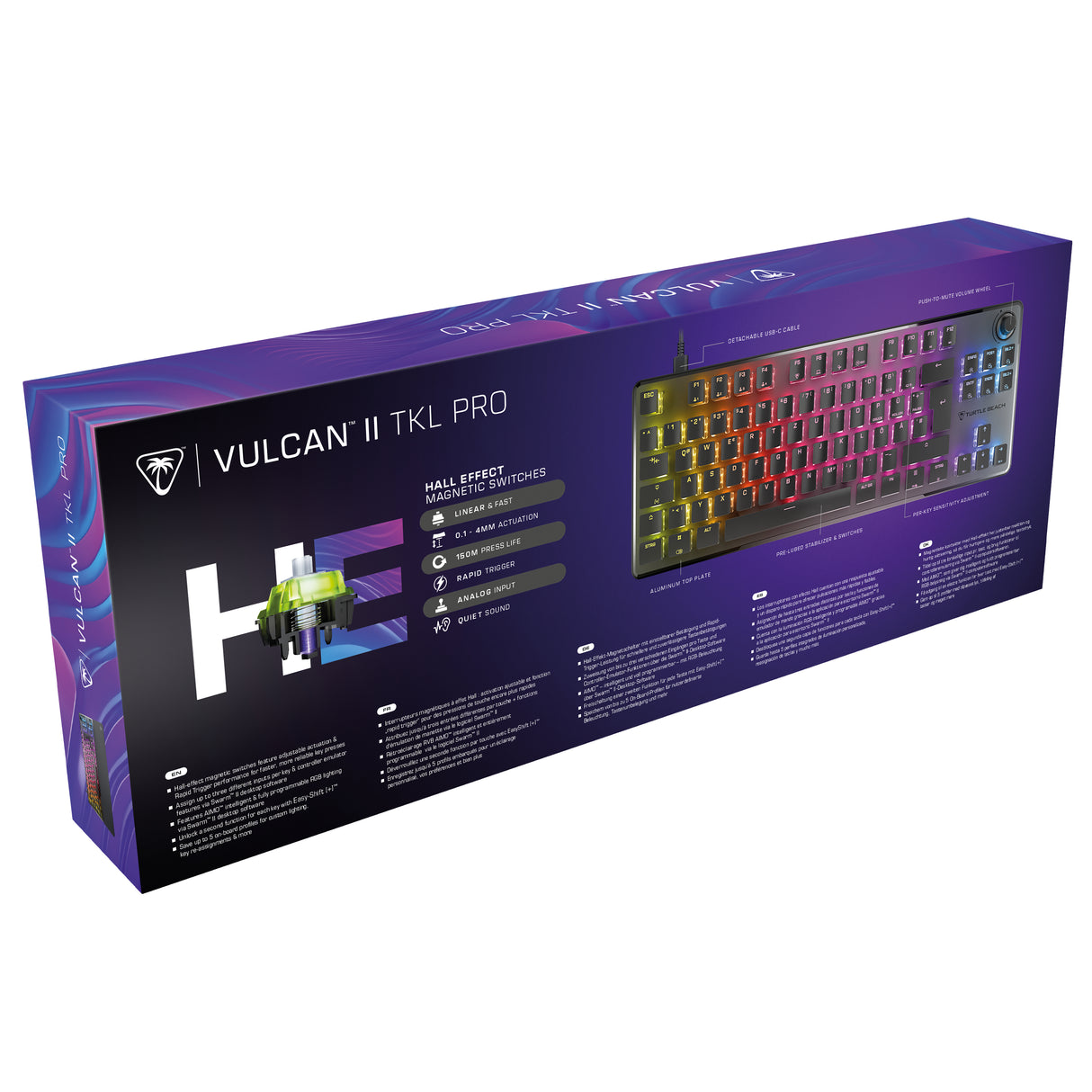 Clavier gaming RGB mécanique magnétique - TURTLE BEACH - Vulcan II TKL Pro - Noir