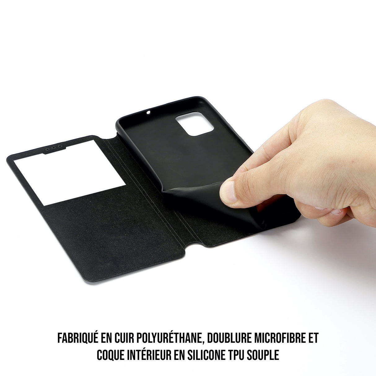 WE Etui folio CLASSIQUE SAMSUNG GALAXY A70 Noir - Avec fen e