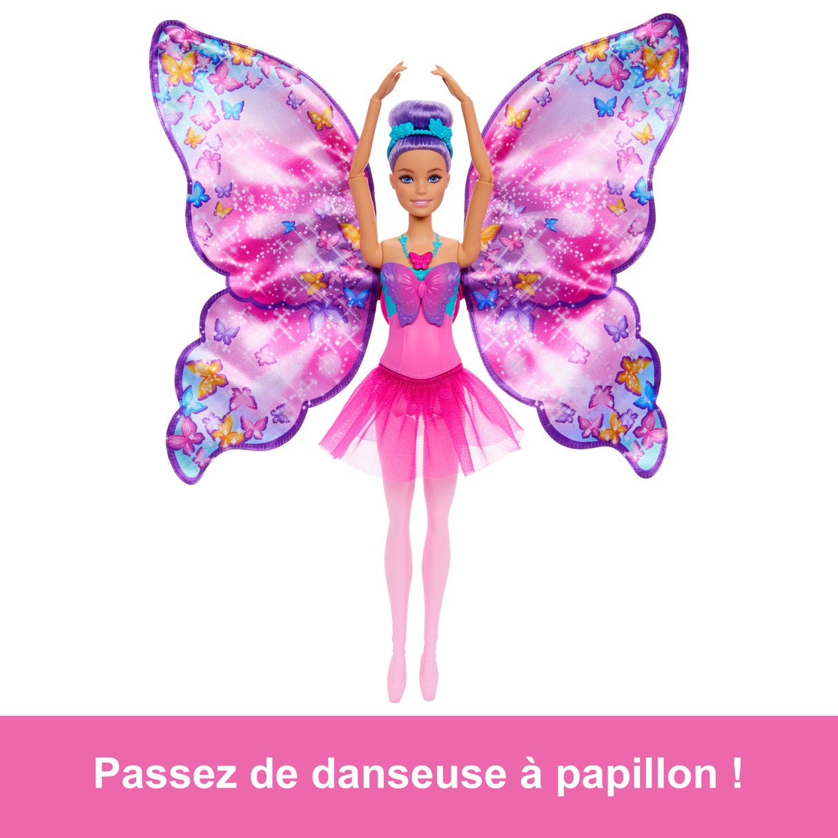 Barbie-De Danseuse a Papillon-Poupée transformation 2 en 1 HXJ10