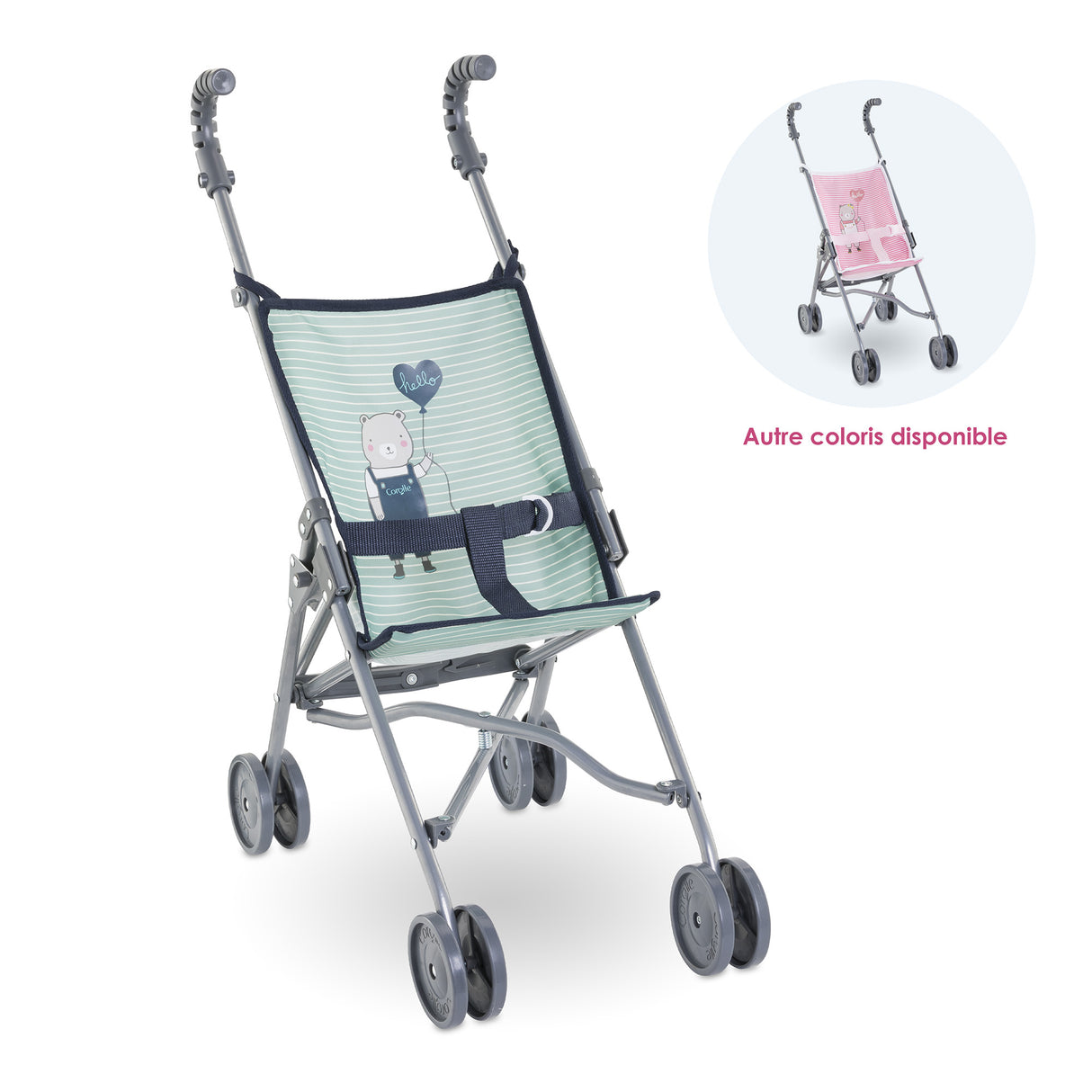 Poussette canne - COROLLE - Sauge - Légere - Pliable - Pour poupons 36/52 cm