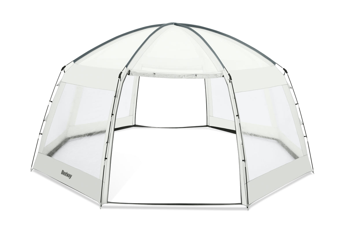 BESTWAY - Dôme de protection pour piscine - Octogonal 600 x 600 x 295 cm - Gris