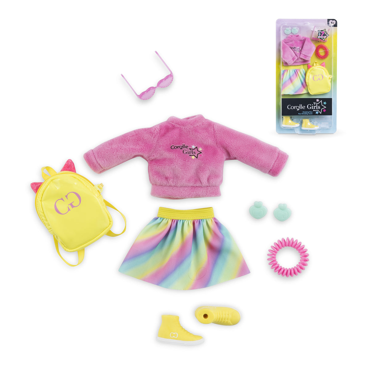 Accessoires poupée - COROLLE - Dressing fluo - Pour poupée mannequin 28 cm - 7 accessoires - Des 4 ans
