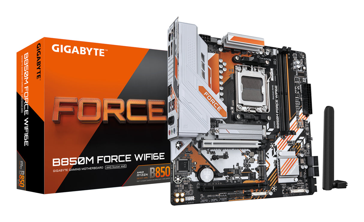 Carte mere - GIGABYTE - B850M FORCE WF6E - Format Micro-ATX - Chipset AMD B850 - DDR5 & PCIe 5.0 - WiFi 6E