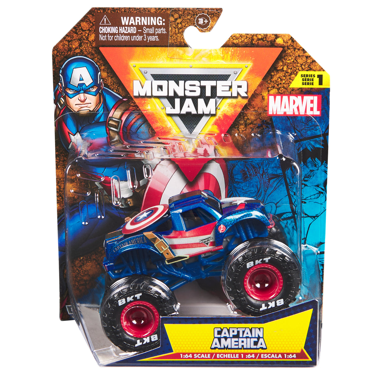SPINMASTER Monster Jam - Véhicule Marvel Monster Truck die cast - Roues souples, suspensions - Modele aléatoire - Des 3 ans