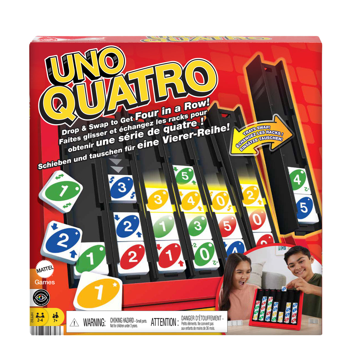 Mattel Games - UNO-Quatro-Jeu pour adulte, soirée en famille et soirée jeux HPF82