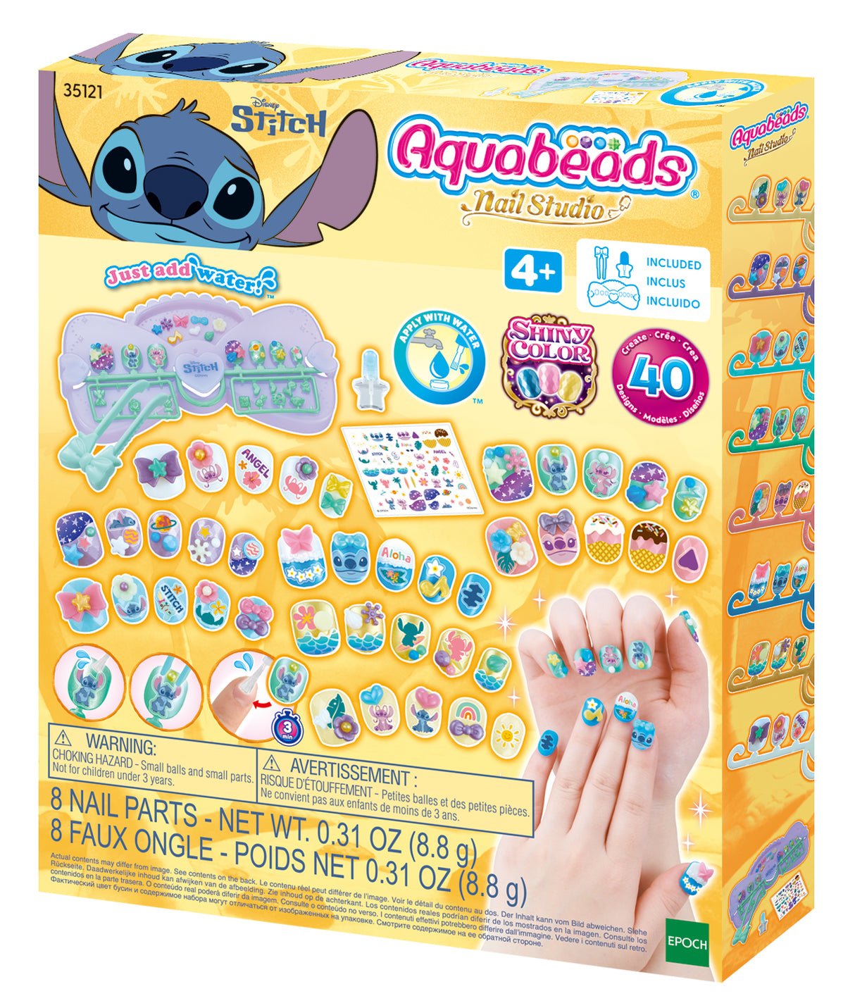 Mon kit de manucure - AQUABEADS - Stitch - 40 ongles - Stickers