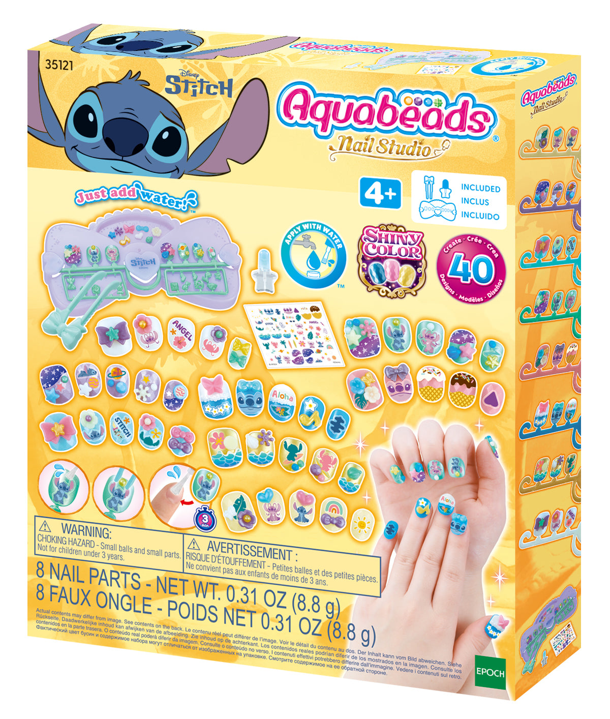 Mon kit de manucure - AQUABEADS - Stitch - 40 ongles - Stickers