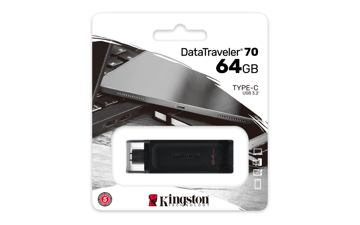 Clé USB-C 3.2 Kingston DataTraveler 70 - 64Go