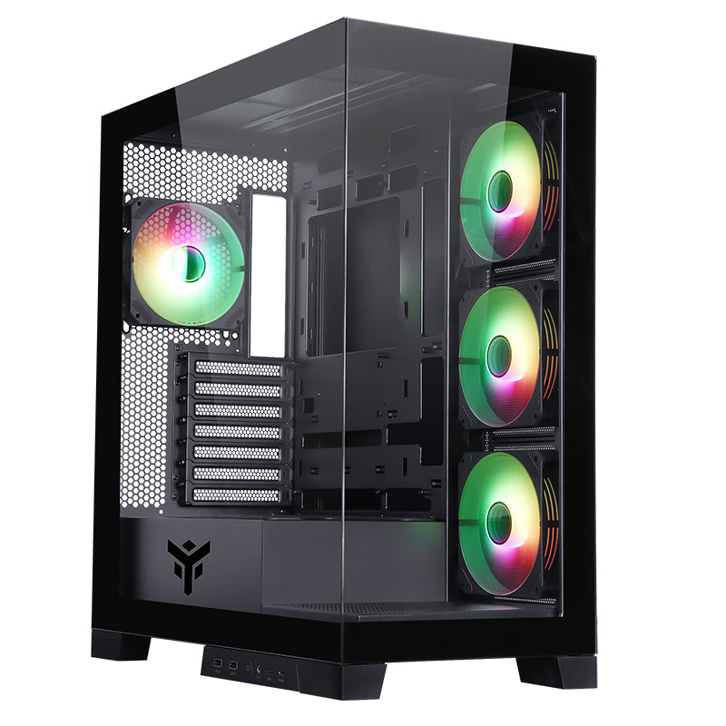Boitier Moyen Tour ATX iTek Showbui 45 RGB avec panneaux vitrés (Noir)