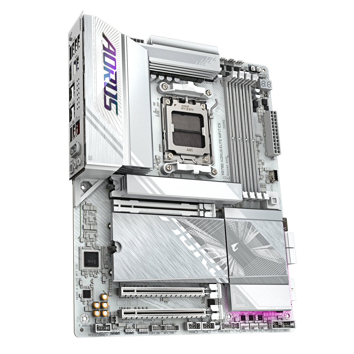 Carte mere - GIGABYTE - X870E A ELITE WF7 ICE - Format ATX - Chipset AMD X870E - DDR5 & PCIe 5.0 - WiFi 7