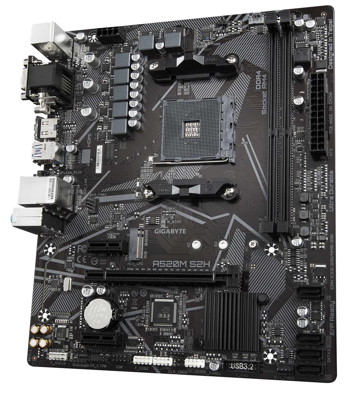 Carte mere - GIGABYTE - A520M S2H - Micro ATX - Socket AM4 - DDR4 jusqu'a 64 Go