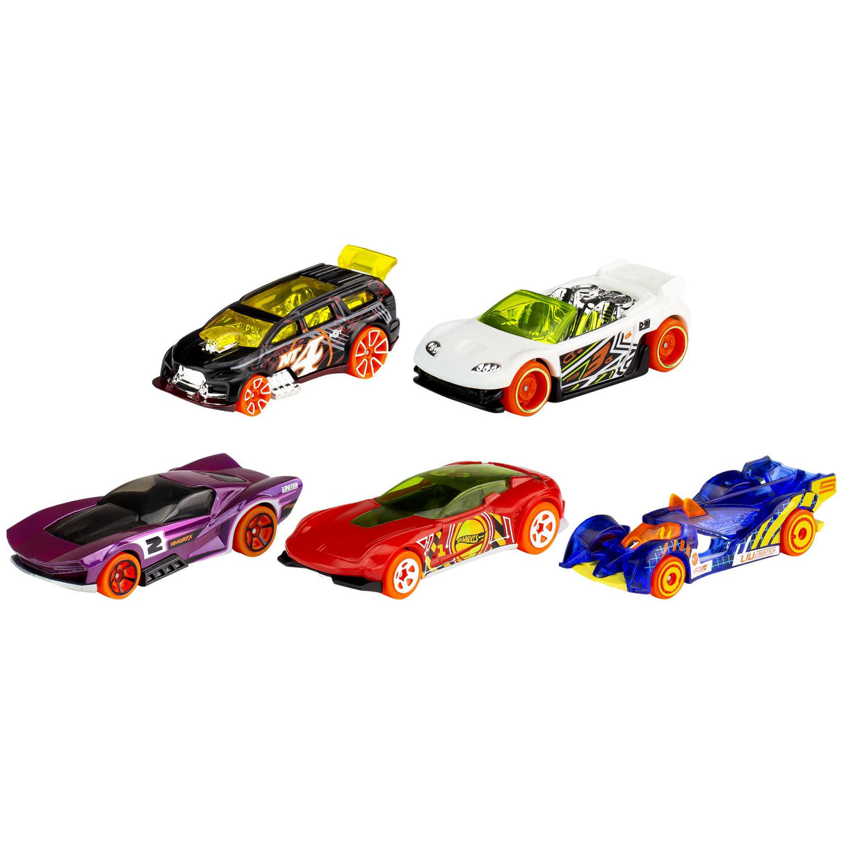 Coffret de 5 voitures Hot Wheels - Modele aléatoire - 400+ modeles - 15 thématiques 1806