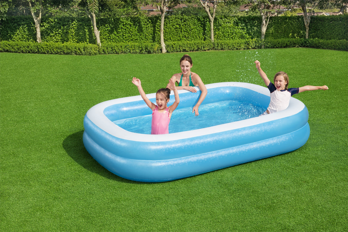 Piscine gonflable rectangulaire Bestway 262 x 175 x 51 cm - Bleu et blanc - Pour enfant - Utilisation extérieure