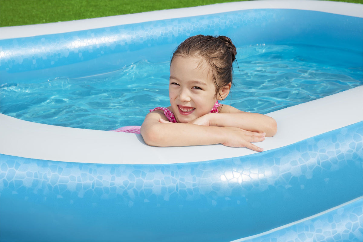 Piscine gonflable rectangulaire Bestway 262 x 175 x 51 cm - Bleu et blanc - Pour enfant - Utilisation extérieure