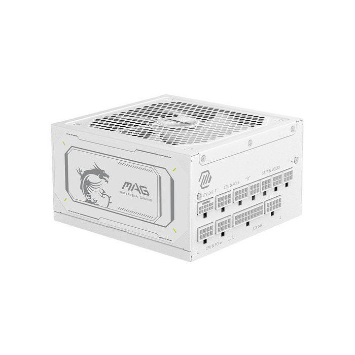 Bloc d'alimentation PC - MSI - MAG A1000GL - PCIe CEM 5.1 - 1000 W - Ventilateurs 135 mm - Blanc