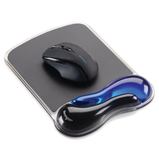 Kensington, Tapis de souris avec repose-poignet, Duo gel, Noir et bleu