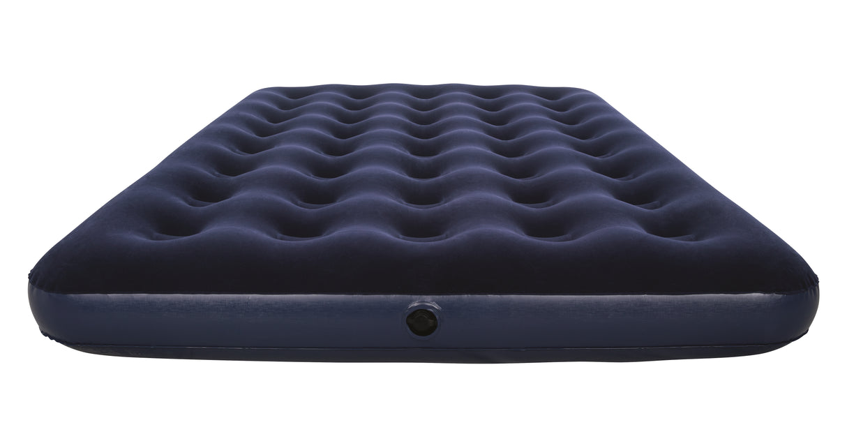 BESTWAY Matelas gonflable floqué Horizon Double + Pompe électrique Sidewinder + Sac – 2 places – Bleu