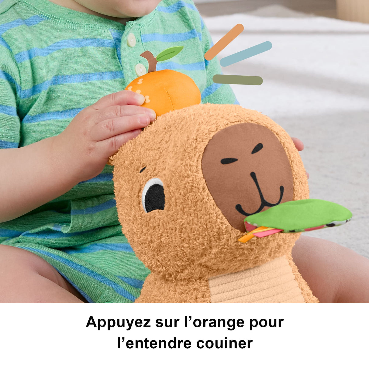 Fisher-Price-Mon Capybara Câlins-Peluche Anneau De Dentition Et Hochet - Des 3 mois- HYR54