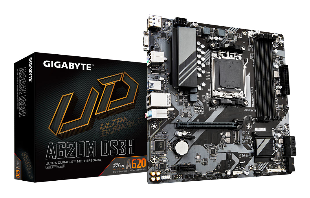 Carte mere - GIGABYTE - A620M DS3H - Format Micro-ATX - Chipset AMD A620 - DDR5 & PCIe 4.0