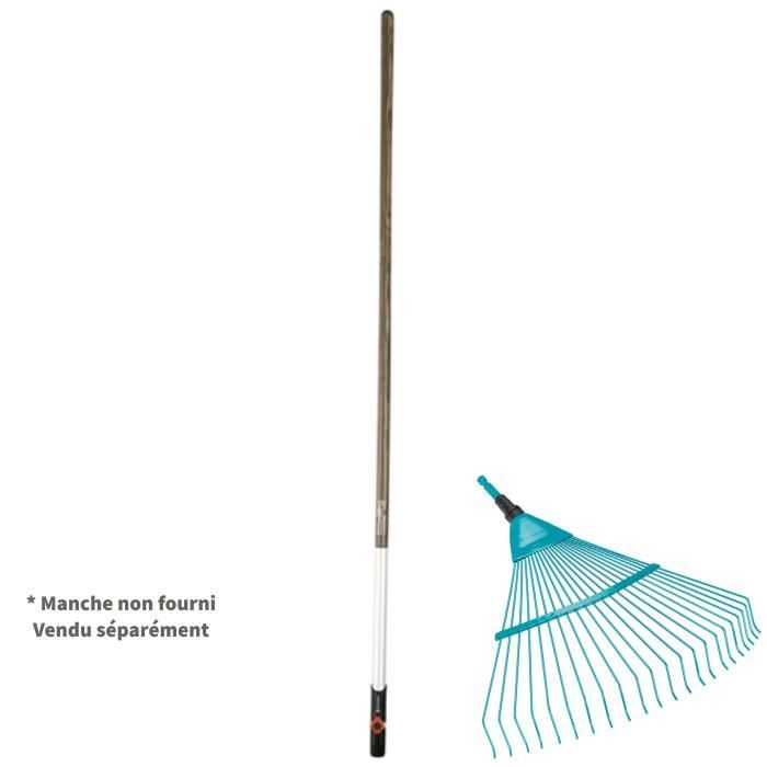 GARDENA Râteau a gazon 50cm Combisystem - Fil de fer solide - 22 dents Ratissage petite surface herbe Garantie 25 ans