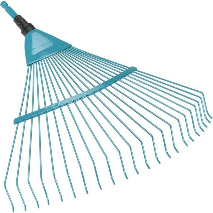 GARDENA Râteau a gazon 50cm Combisystem - Fil de fer solide - 22 dents Ratissage petite surface herbe Garantie 25 ans