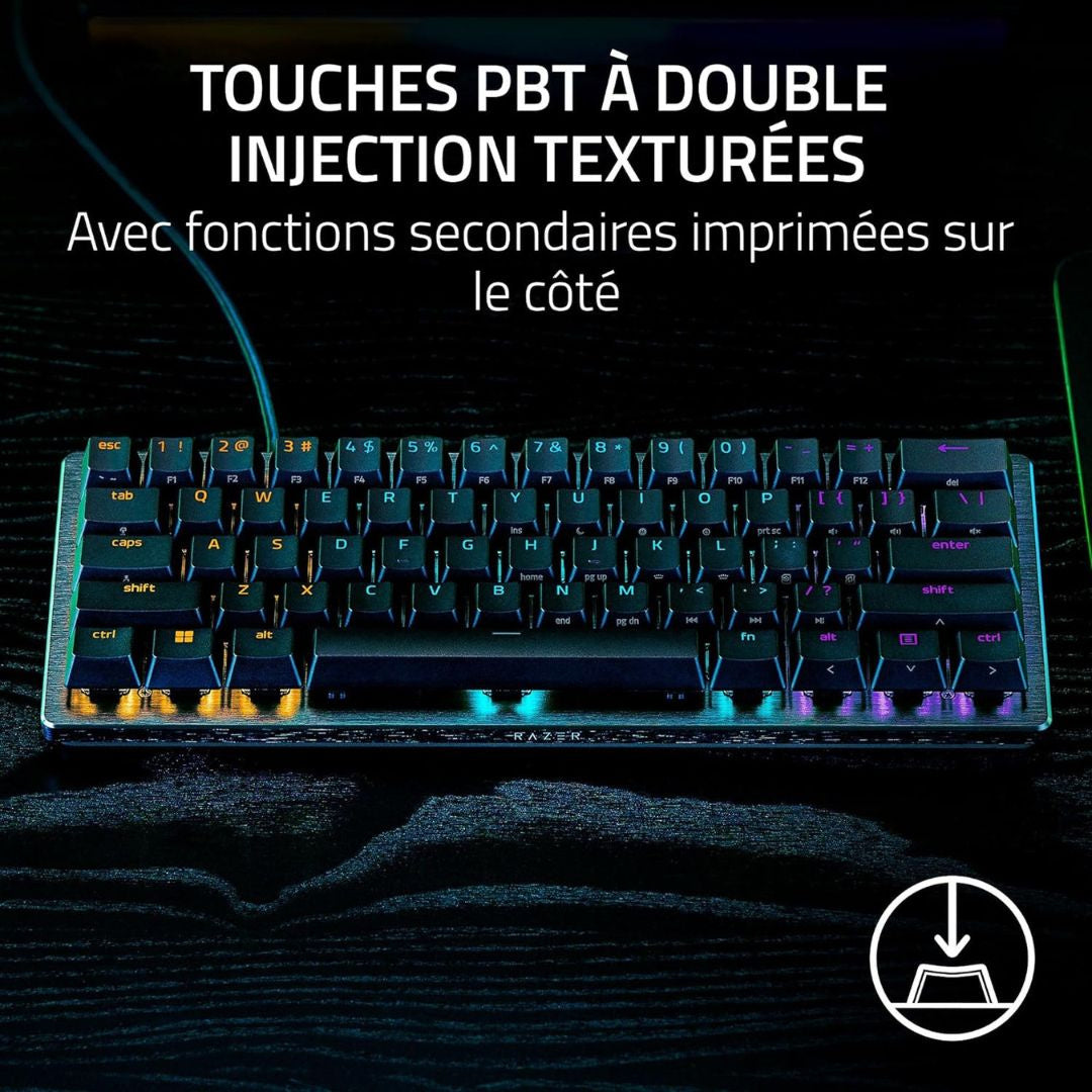 RAZER Huntsman V3 Pro Mini Noir - Clavier Gamer Optique 60%, Switches Analogique